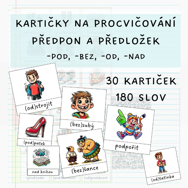 Předpony a předložky (-pod, -bez, -od, -nad)