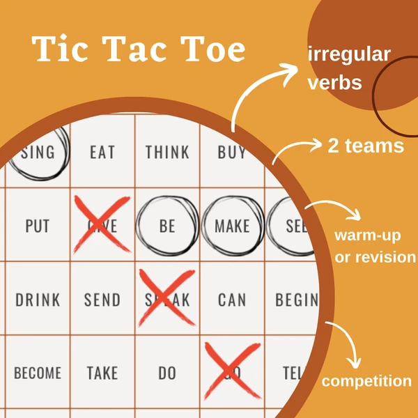 Irregular verbs - Tic Tac Toe (piškvorky)