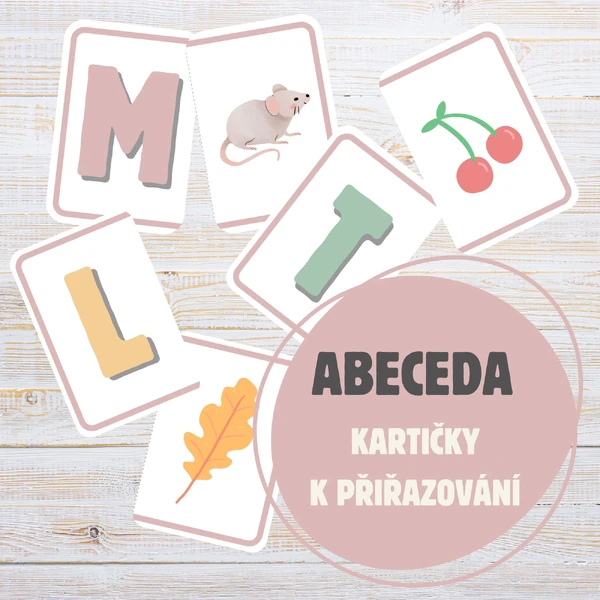 ABECEDA - kartičky s písmenky a obrázky k přiřazování