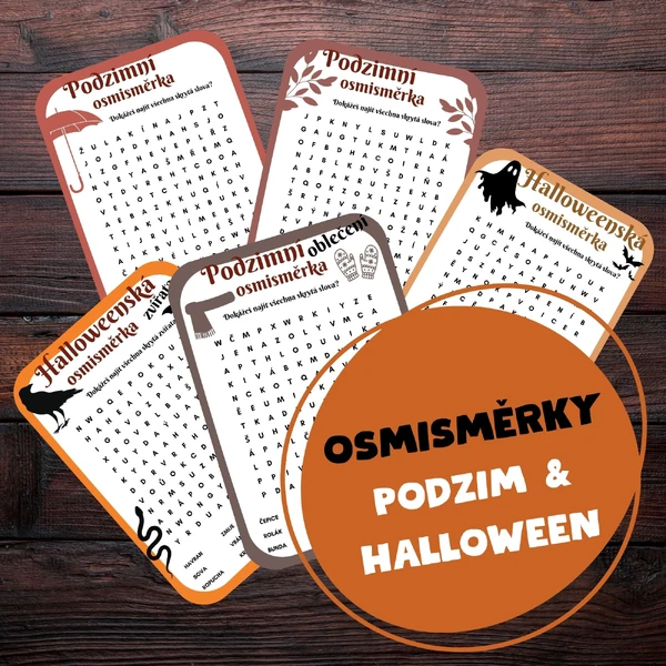 Osmisměrky - podzim a Halloween