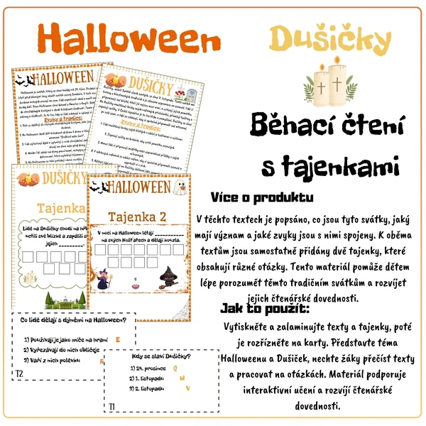 Dušičky/Halloween - Běhací čtení s tajenkami