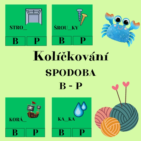Kolíčkování - spodoba B, P