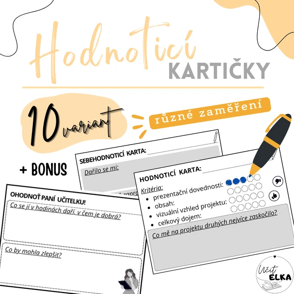 SET PRO ZPĚTNOU VAZBU (hodnoticí kartičky, emoji, palce, pololetní reflexe...)