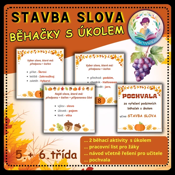 STAVBA SLOVA - běhačky s úkoly