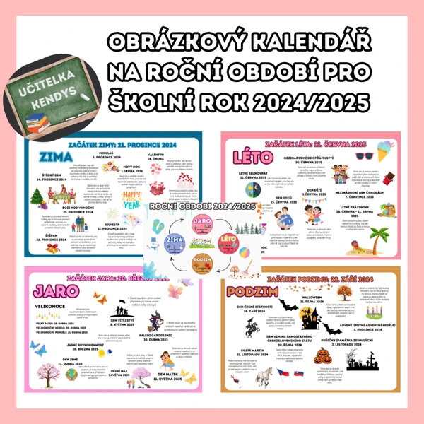 Obrázkový kalendář - Roční období pro školní rok 2024/2025