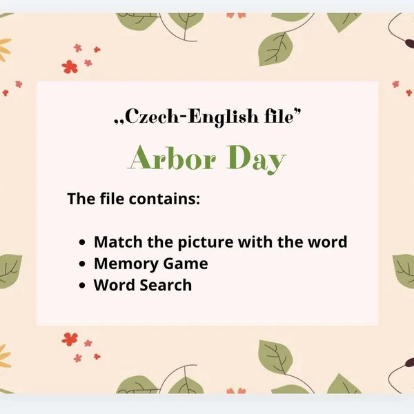 Den stromů/ Arbor Day (Česko - anglický soubor)