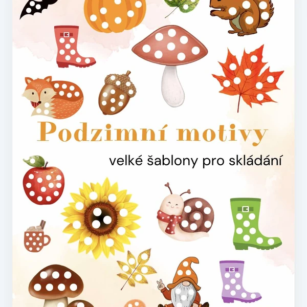 Podzimní motivy - velké šablony pro skládání