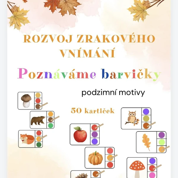 Karty - poznáváme barvy (kolíčkování)