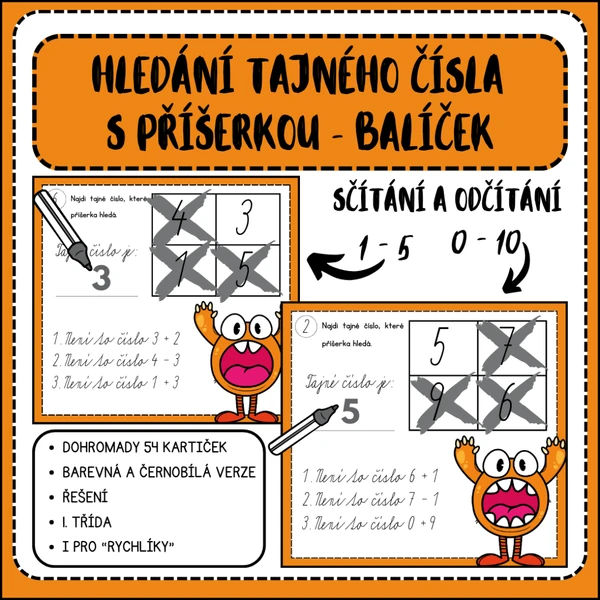 Hledání tajného čísla s příšerkou - balíček