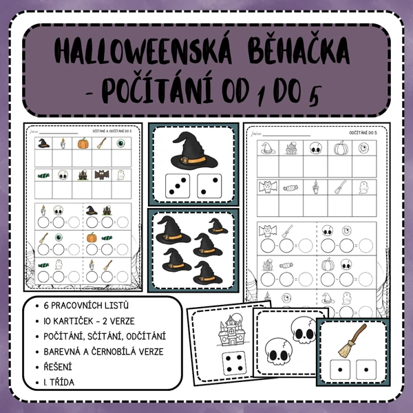 Halloweenská běhačka - počítání od 1 do 5