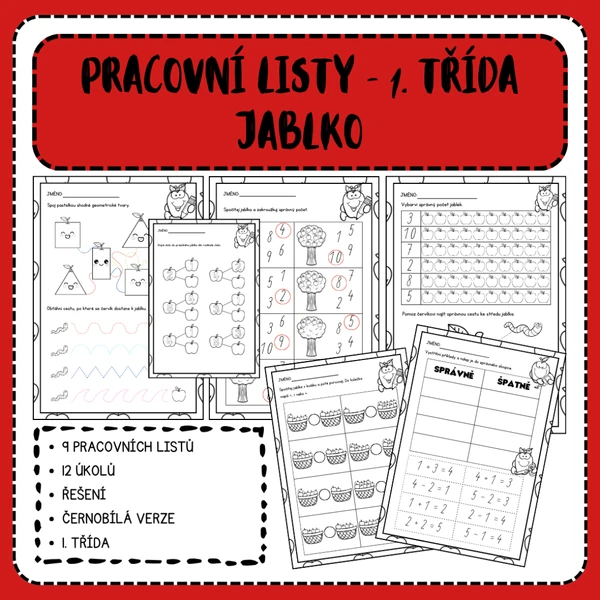 Pracovní listy - 1. třída - jablko