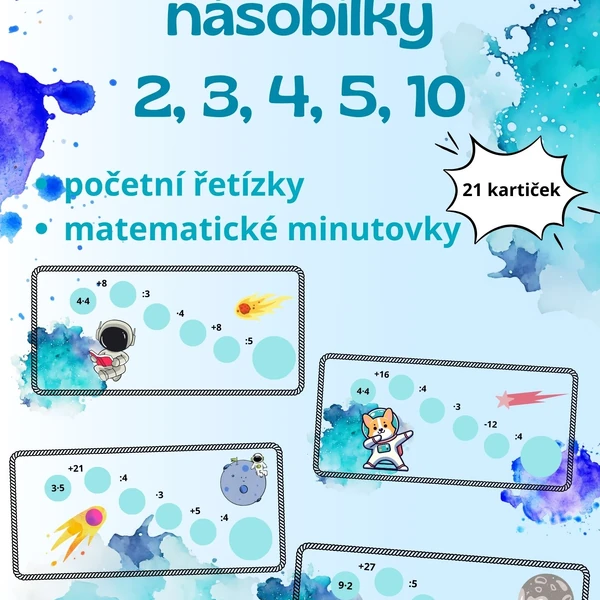 Procvičování násobilky 2, 3, 4, 5, 10 - vesmír