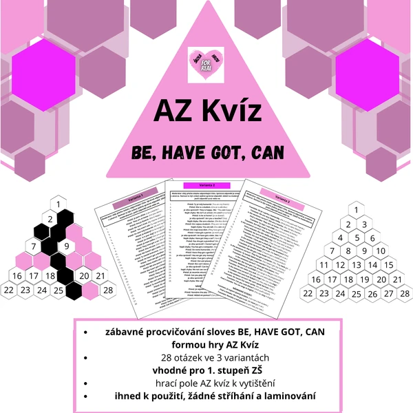AZ kvíz - Be, Have got, Can