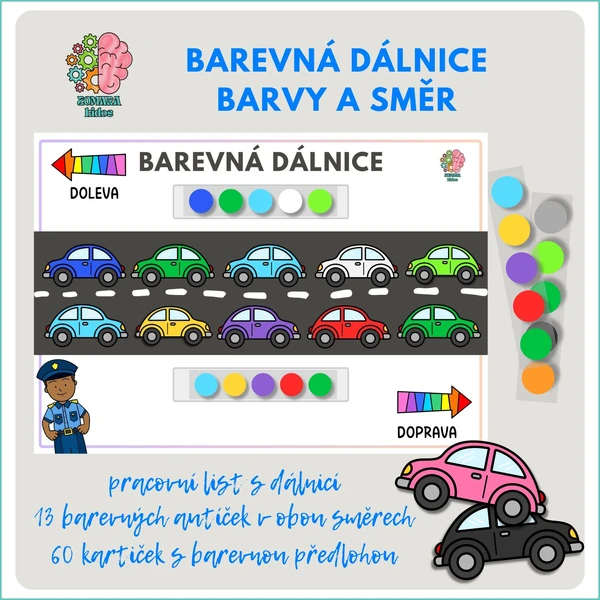 Barevná dálnice - barvy a směr
