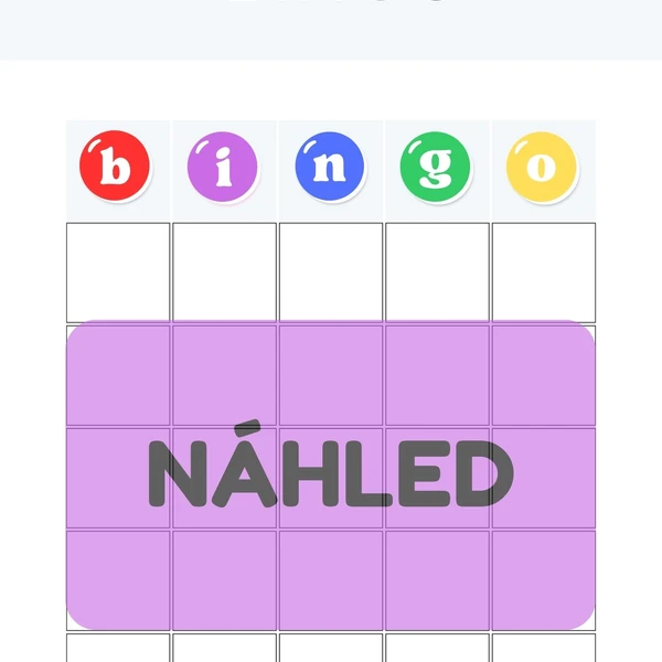 Bingo - prázdná karta