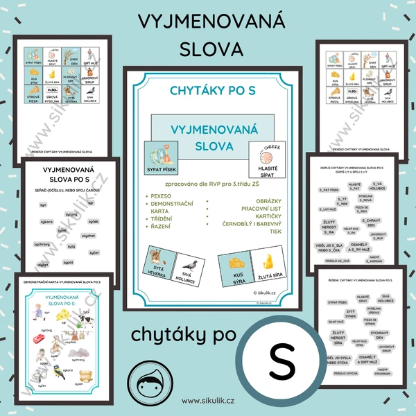 VYJMENOVANÁ SLOVA CHYTÁKY PO S