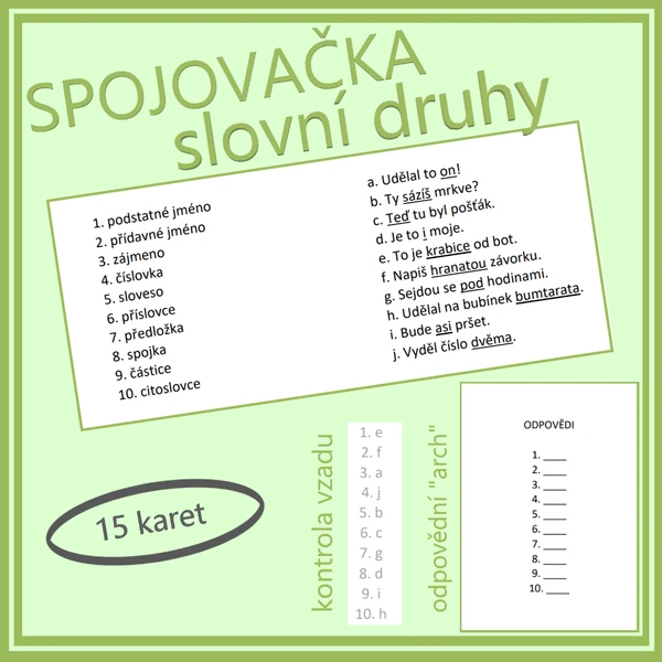Slovní druhy - spojovačka