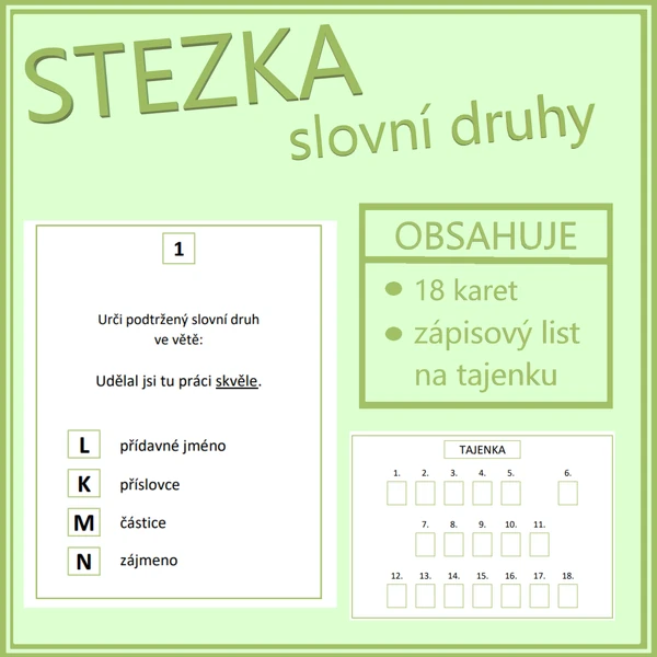 Stezka - slovní druhy