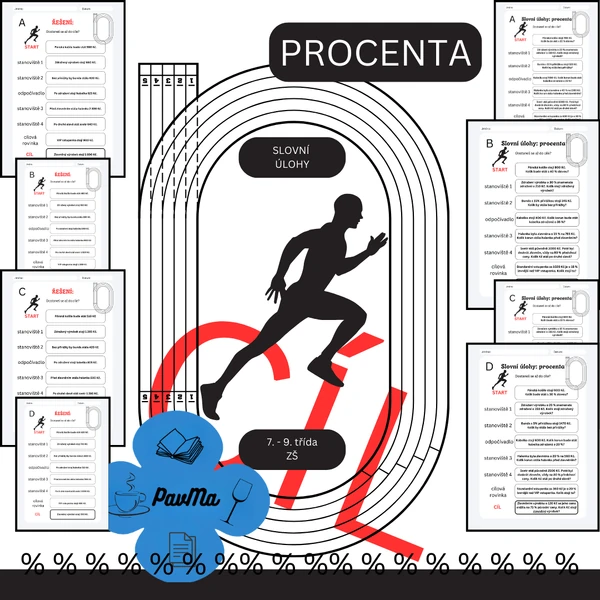 Slovní úlohy Procenta Matematika Pracovní listy 7.-9. třída