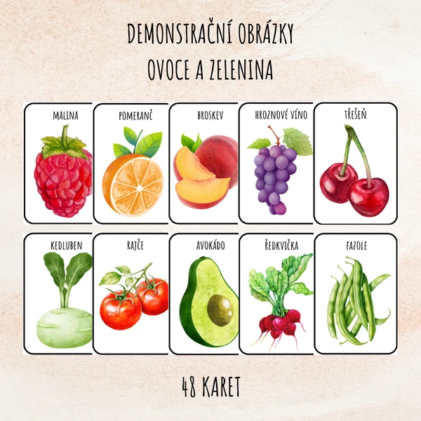 Demonstrační obrázky-ovoce a zelenina