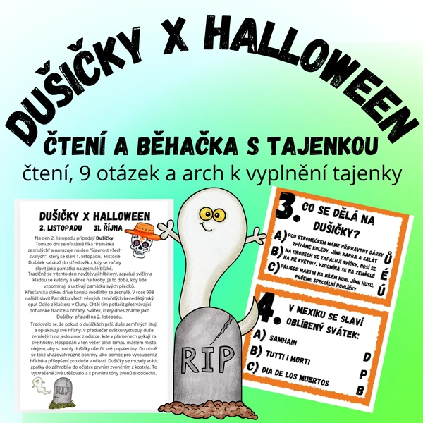 Dušičky a Halloween - čtení a běhačka s tajenkou