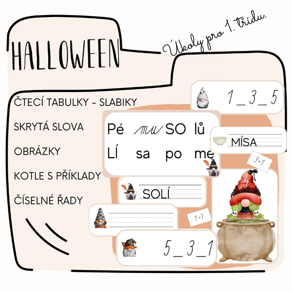 Halloweenské úkoly do 1.třídy
