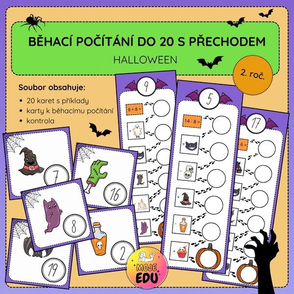 Běhací počítání do 20 s přechodem - Halloween