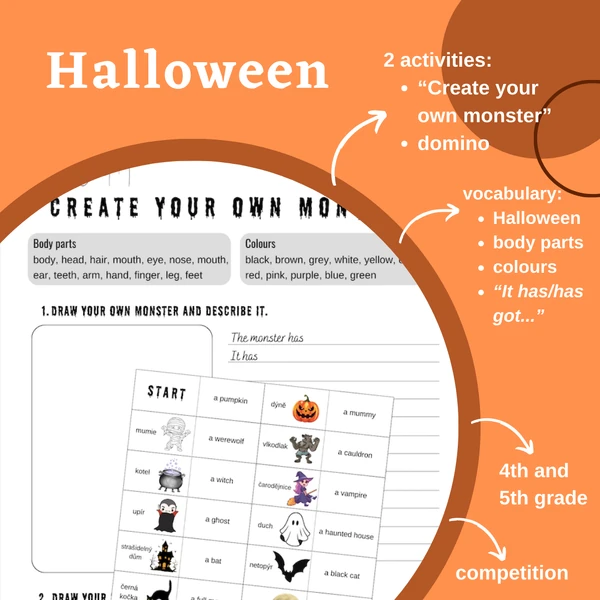 Halloween ("Create your own monster" and domino)