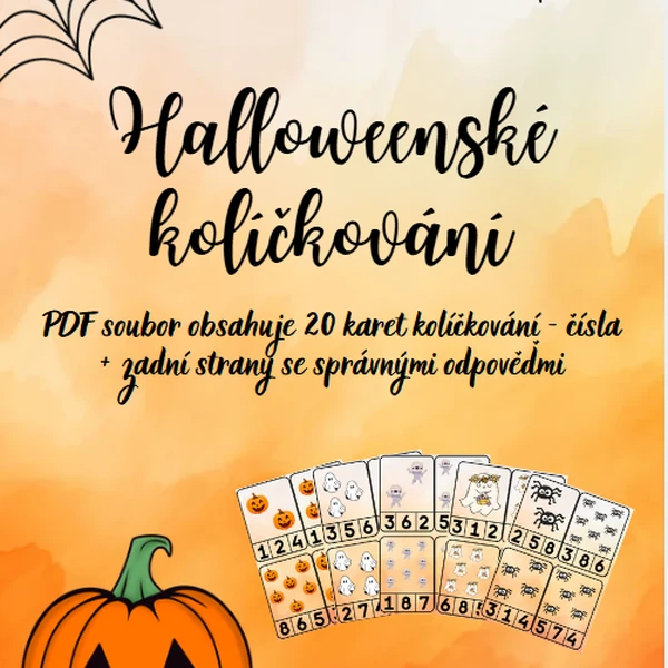 Halloweenské kolíčkování - čísla