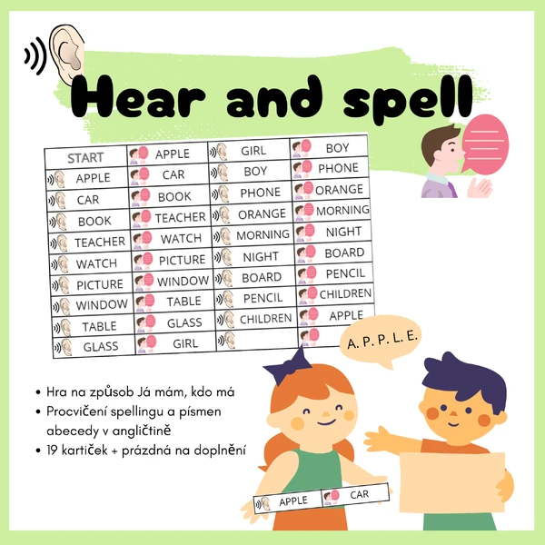 Hra "Hear and spell" 👂🗣️