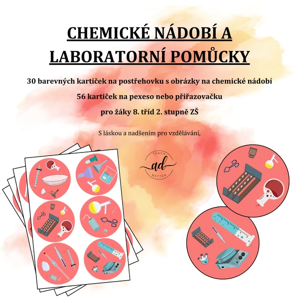 CLIL (Aj) Chemické nádobí a laboratorní pomůcky - postřehová hra