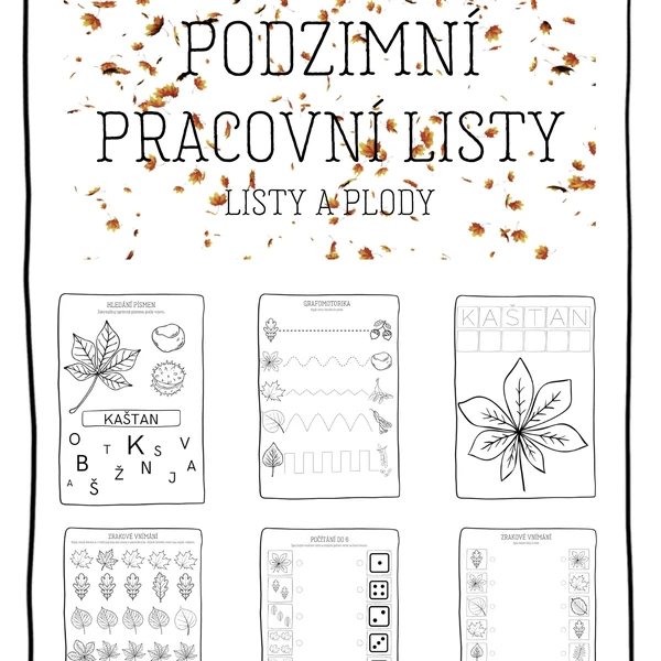 Podzimní pracovní listy (listy a plody)
