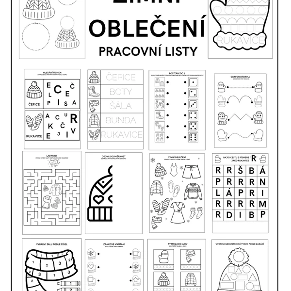 ZIMNÍ OBLEČENÍ - pracovní listy