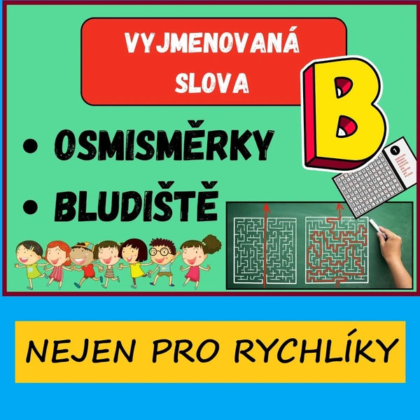 VYJMENOVANÁ SLOVA PO - B - osmisměrky, bludiště.