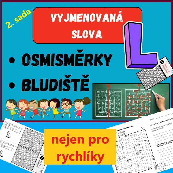 VYJMENOVANÁ SLOVA PO - L - osmisměrky, bludiště.