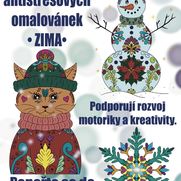 Zima - Antistresové omalovánky 