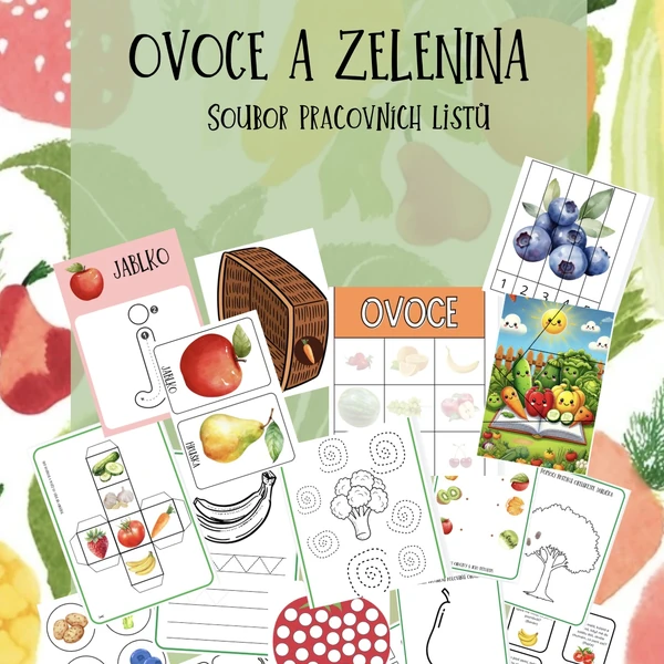 Ovoce a zelenina - soubor pracovních listů