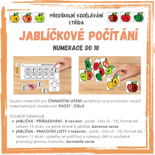Jablíčkové počítání - numerace do 10