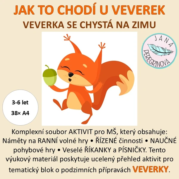 JAK TO CHODÍ U VEVEREK – veverka se chystá na zimu/ranní volné hry, řízená činnost a další