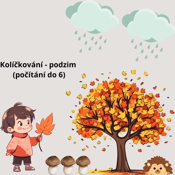 Kolíčkování - podzim (počítání do 6)