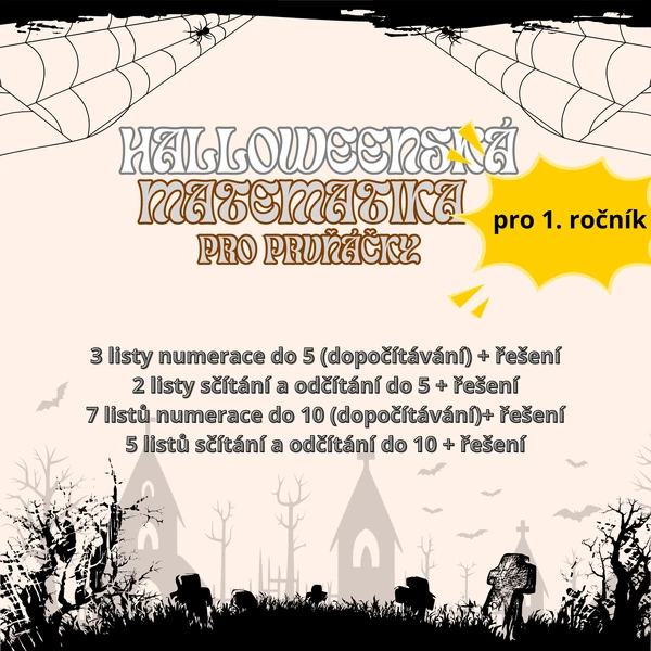HALLOWEEN - MATEMATIKA PRO PRVŇÁČKY - KOSTKY