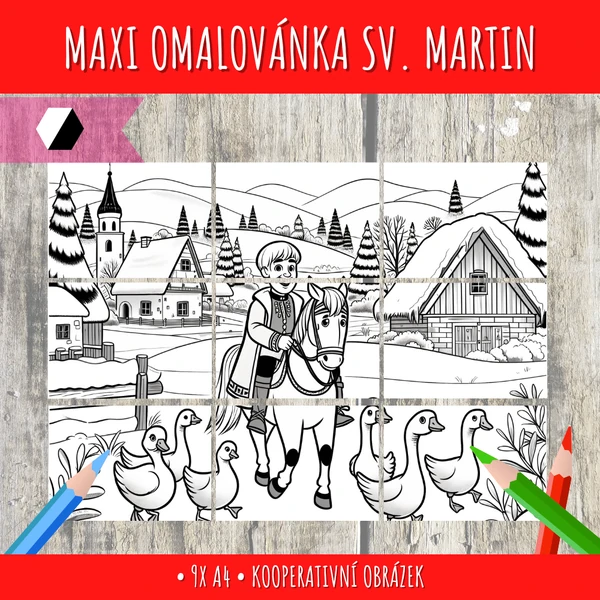 Kooperatvní maxiomalovánka na svatého Martina