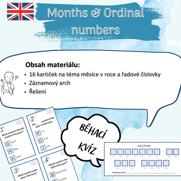 Months & ordinal numbers - běhací kvíz