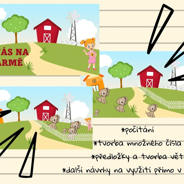 Logopedie - U nás na farmě - první slova, věty, rozvoj jazykových dovedností