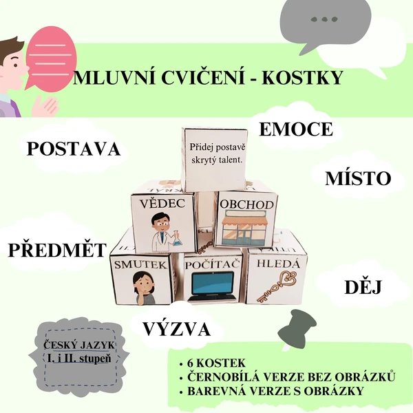 Mluvní cvičení - kostky