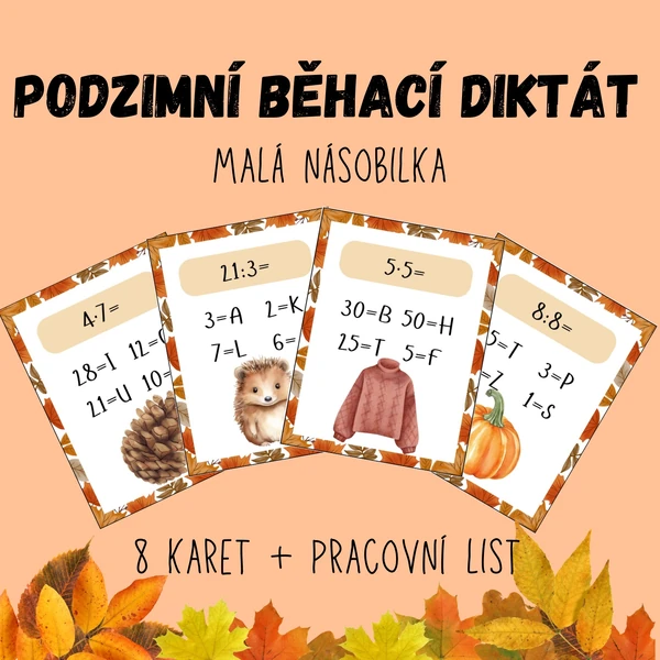 Podzimní běhací diktát - malá násobilka