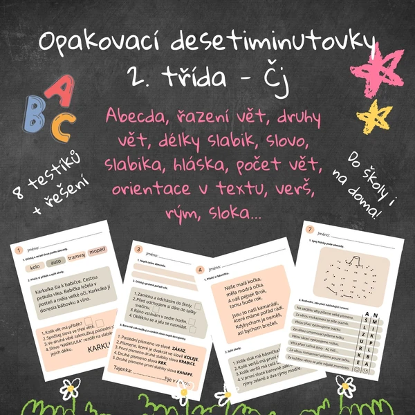Opakovací desetiminutovky 2. třída - Čj