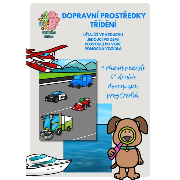 Dopravní prostředky – třídění podle prostředí a slovníček