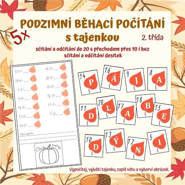 Podzimní počítání s tajenkou