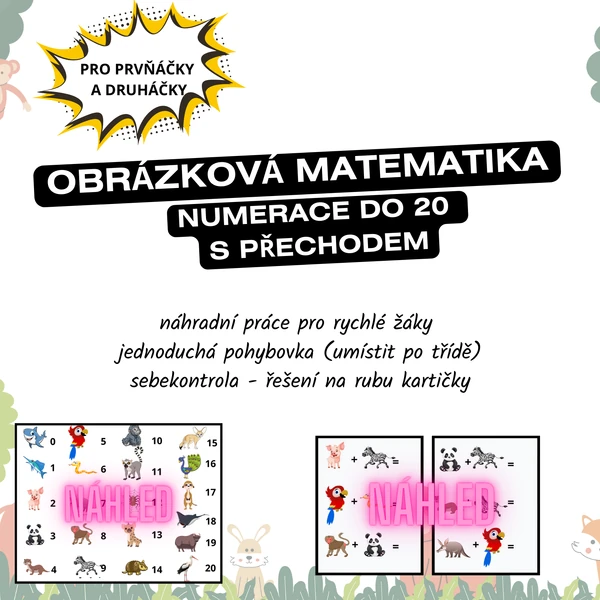 OBRÁZKOVÁ MATEMATIKA - numerace do 20 s přechodem